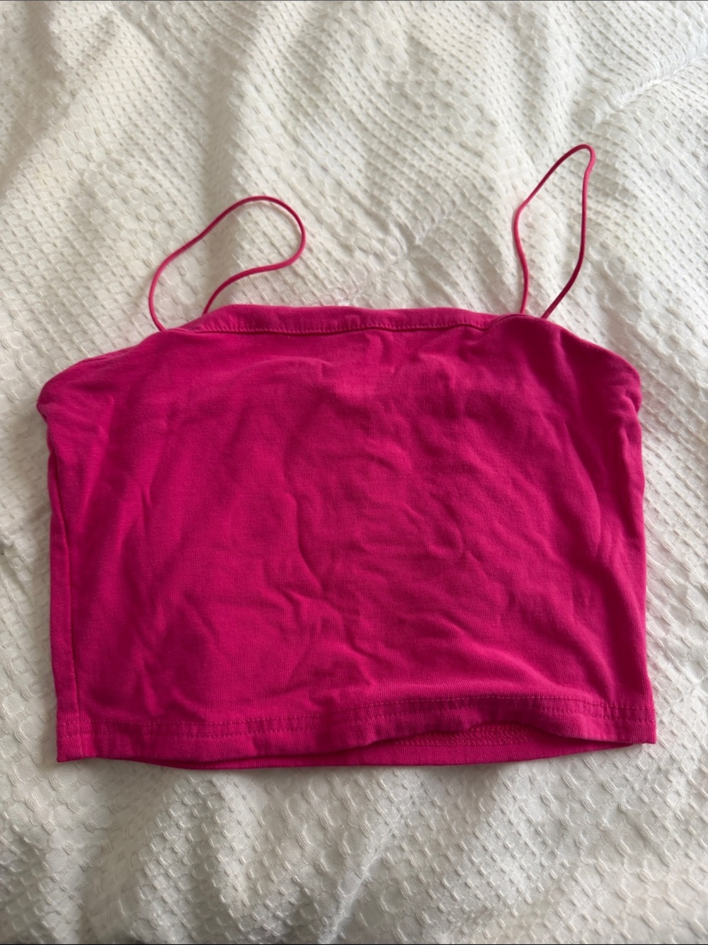 Amazon Fuchsia Spaghetti-Strap Crop Tank